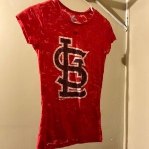 Red see through t-shirt, size:medium in adults, brand:majestic